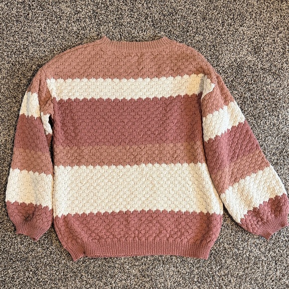 Bohme Textured Striped Sweater - Pink and Cream - Picture 7 of 7